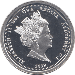 2019 SILVER PROOF ONE POUND ALDERNEY - SILVER WORLD COINS - Cambridgeshire Coins