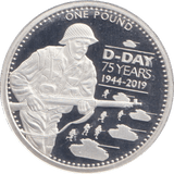 2019 SILVER PROOF ONE POUND D - DAY ALDERNEY - SILVER WORLD COINS - Cambridgeshire Coins