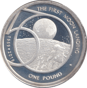 2019 SILVER PROOF £1 MOON LANDING ALDERNEY - £1 Silver Proof - Cambridgeshire Coins