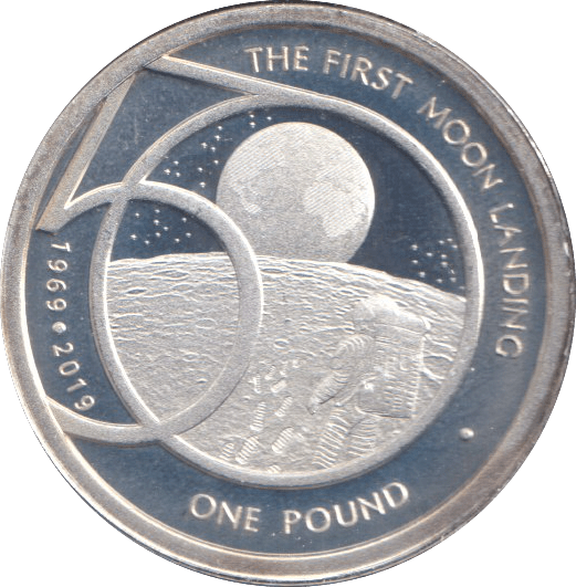 2019 SILVER PROOF £1 MOON LANDING ALDERNEY - £1 Silver Proof - Cambridgeshire Coins