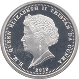 2019 SILVER PROOF QUARTER LAUREL TRISTAN DA CUNHA - SILVER WORLD COINS - Cambridgeshire Coins