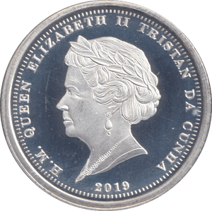 2019 SILVER PROOF QUARTER LAUREL TRISTAN DA CUNHA - SILVER WORLD COINS - Cambridgeshire Coins
