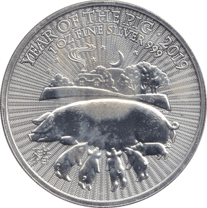 2019 SILVER PROOF TWO POUND YEAR OF THE PIG - SILVER WORLD COINS - Cambridgeshire Coins