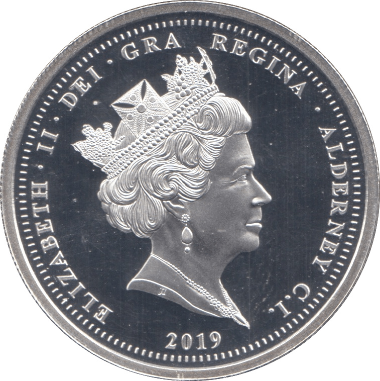 2019 SILVER PROOF TWO POUNDS ALDERNEY - SILVER WORLD COINS - Cambridgeshire Coins