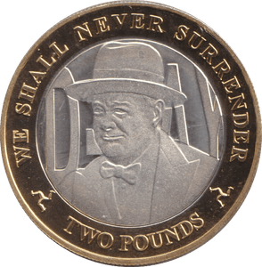 2019 SILVER PROOF WE SHALL NEVER SURRENDER TWO POUNDS ISLE OF MAN - SILVER WORLD COINS - Cambridgeshire Coins