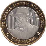2019 SILVER PROOF WE SHALL NEVER SURRENDER TWO POUNDS ISLE OF MAN - SILVER WORLD COINS - Cambridgeshire Coins