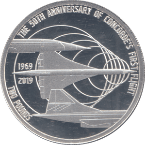 2019 SILVER TWO POUNDS CONCORDE 50TH ANNIVERSARY ALDERNEY ( PROOF ) - WORLD COINS - Cambridgeshire Coins