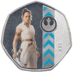 2019 STAR WARS SILVER PLATED 50 P SHAPE TOKEN REY - OTHER TOKENS - Cambridgeshire Coins