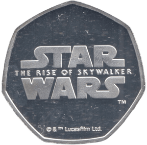 2019 STAR WARS SILVER PLATED 50 P SHAPE TOKEN REY - OTHER TOKENS - Cambridgeshire Coins