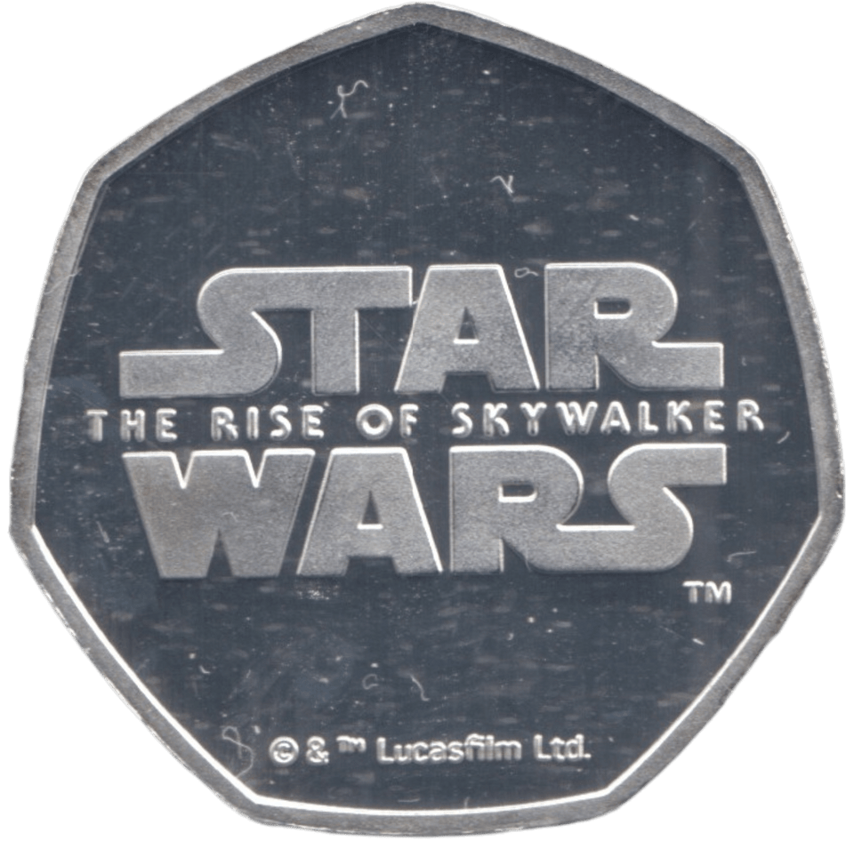 2019 STAR WARS SILVER PLATED 50 P SHAPE TOKEN REY - OTHER TOKENS - Cambridgeshire Coins