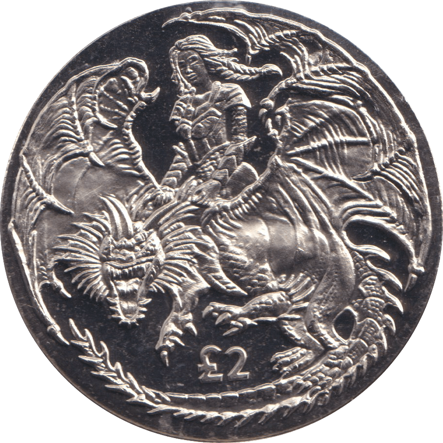 2019 TWO POUNDS WARRIOR AND DRAGON BRITISH INDIAN OCEAN TERRITORY - WORLD COINS - Cambridgeshire Coins