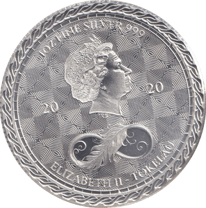 2020 1 OZ FINE SILVER 6 DOLLARS TOKELAU - SILVER WORLD COINS - Cambridgeshire Coins