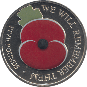 2020 5 POUNDS REMEMBRANCE DAY POPPY - WORLD COINS - Cambridgeshire Coins