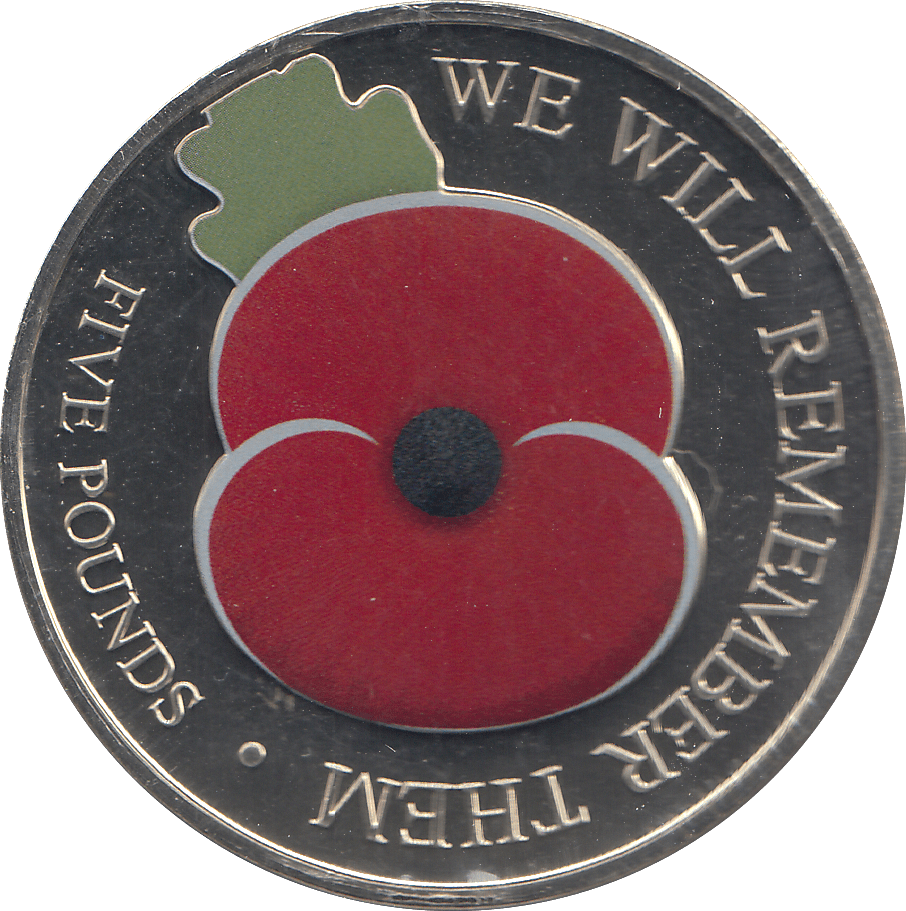 2020 5 POUNDS REMEMBRANCE DAY POPPY - WORLD COINS - Cambridgeshire Coins
