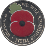 2020 5 POUNDS REMEMBRANCE DAY POPPY - WORLD COINS - Cambridgeshire Coins