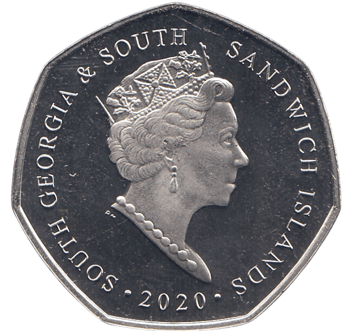 2020 50 PENCE CHINSTRAP PENGUIN SANDWICH ISLANDS COLOURISED ( BU ) - WORLD COINS - Cambridgeshire Coins