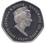 2020 50 PENCE CHINSTRAP PENGUIN SANDWICH ISLANDS COLOURISED ( BU ) - WORLD COINS - Cambridgeshire Coins