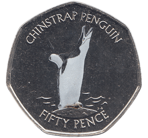 2020 50 PENCE CHINSTRAP PENGUIN SANDWICH ISLANDS COLOURISED ( BU ) - WORLD COINS - Cambridgeshire Coins