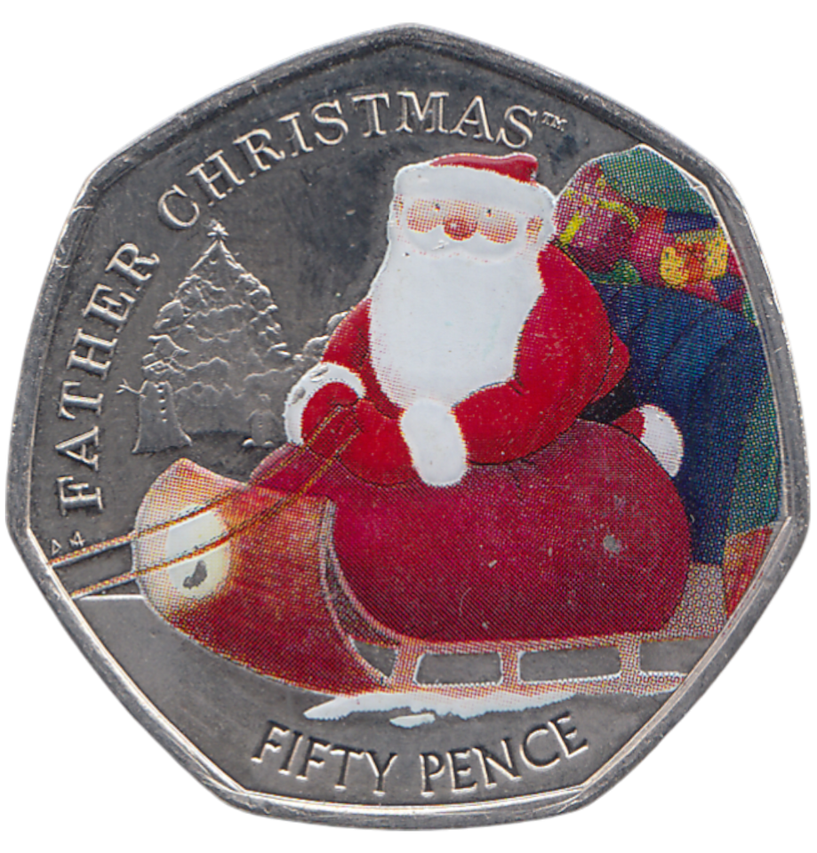 2020 50 PENCE FATHER CHRISTMAS COLOURED - WORLD COINS - Cambridgeshire Coins