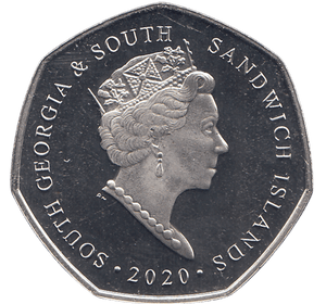 2020 50 PENCE GENTOO PENGUIN SANDWICH ISLANDS COLOURISED ( BU ) - WORLD COINS - Cambridgeshire Coins