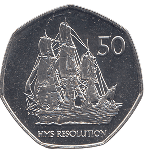 2020 50 PENCE HMS RESOLUTION ( BU ) - WORLD COINS - Cambridgeshire Coins