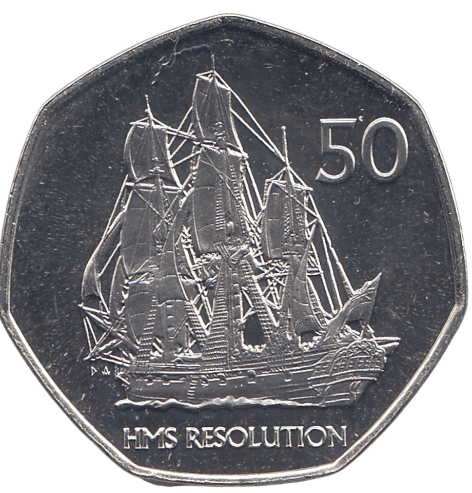 2020 50 PENCE HMS RESOLUTION ( BU ) - WORLD COINS - Cambridgeshire Coins