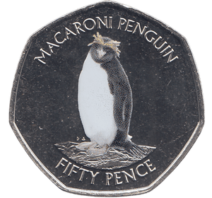 2020 50 PENCE MACARONI PENGUIN SANDWICH ISLANDS COLOURISED ( BU ) - WORLD COINS - Cambridgeshire Coins