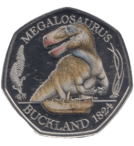 2020 50 PENCE MEGALOSAURUS COLOURED ( BU ) - 50p BU - Cambridgeshire Coins