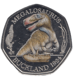 2020 50 PENCE MEGALOSAURUS COLOURED ( BU ) - 50p BU - Cambridgeshire Coins