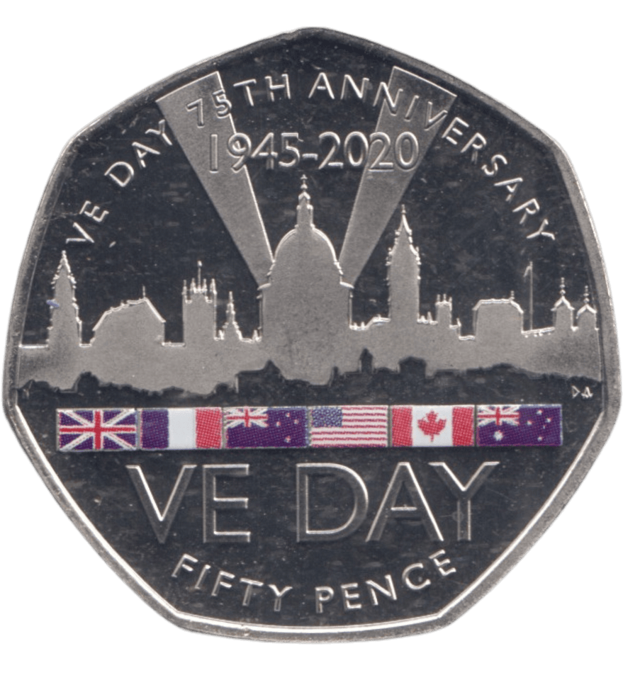 2020 50 PENCE VE DAY 75TH ANNIVERSARY - 50p BU - Cambridgeshire Coins
