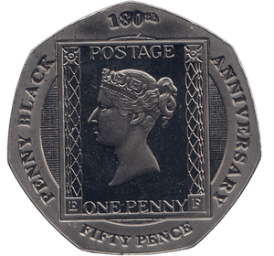 2020 50P 180th ANNIVERSARY PENNY BLACK ( BU ) - SILVER WORLD COINS - Cambridgeshire Coins