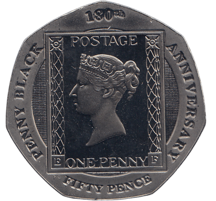 2020 50P 180th ANNIVERSARY PENNY BLACK ( BU ) - SILVER WORLD COINS - Cambridgeshire Coins