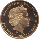 2020 50P BAILIWICK OF JERSEY 1945 - 2020 VICTORY 8 - WORLD COINS - Cambridgeshire Coins