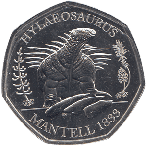 2020 50P HYLAEOSAURUS ( BU ) - WORLD COINS - Cambridgeshire Coins