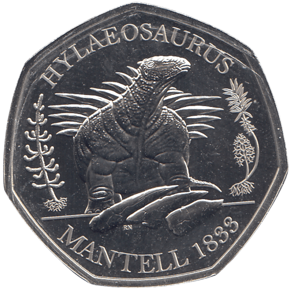 2020 50P HYLAEOSAURUS ( BU ) - WORLD COINS - Cambridgeshire Coins