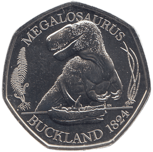 2020 50P MEGALOSAURUS ( BU ) - WORLD COINS - Cambridgeshire Coins