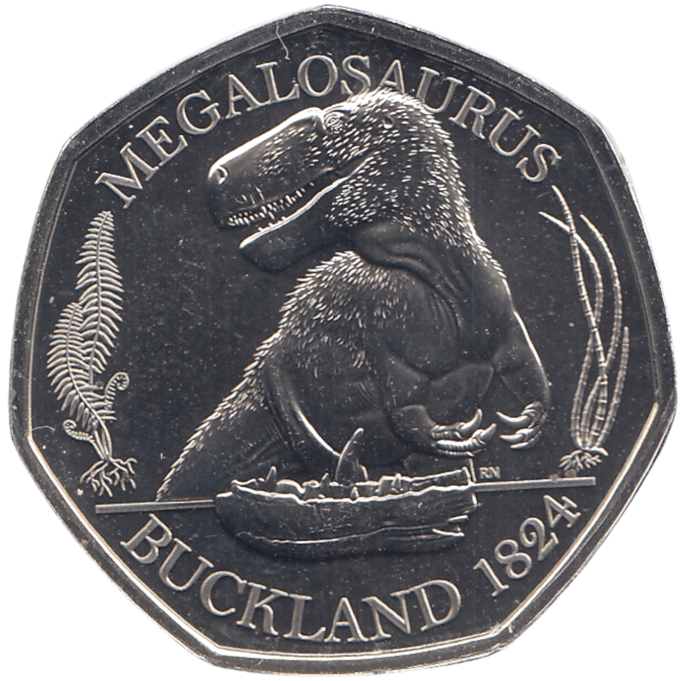 2020 50P MEGALOSAURUS ( BU ) - WORLD COINS - Cambridgeshire Coins