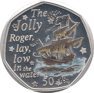 2020 50P PETER PAN JOLLY ROGER ISLE OF MAN SILVER ( PROOF ) - 50P REGIONAL ISSUES - Cambridgeshire Coins