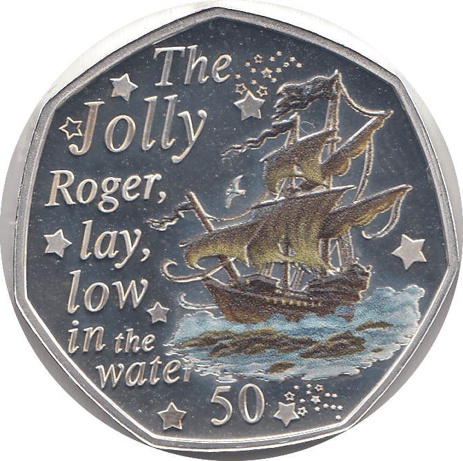 2020 50P PETER PAN JOLLY ROGER ISLE OF MAN SILVER ( PROOF ) - 50P REGIONAL ISSUES - Cambridgeshire Coins