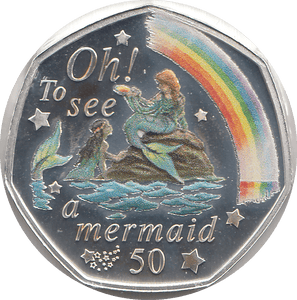 2020 50P PETER PAN OH TO SEE A MERMAID ISLE OF MAN SILVER ( PROOF ) - 50P REGIONAL ISSUES - Cambridgeshire Coins