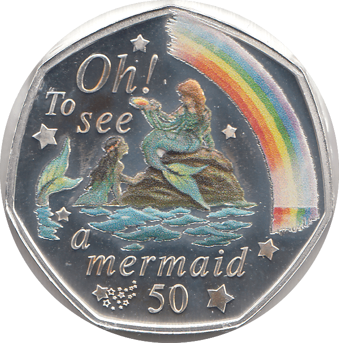 2020 50P PETER PAN OH TO SEE A MERMAID ISLE OF MAN SILVER ( PROOF ) - 50P REGIONAL ISSUES - Cambridgeshire Coins