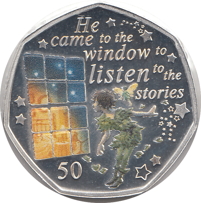 2020 50P PETER PAN TO THE WINDOW ISLE OF MAN SILVER ( PROOF ) - 50P REGIONAL ISSUES - Cambridgeshire Coins