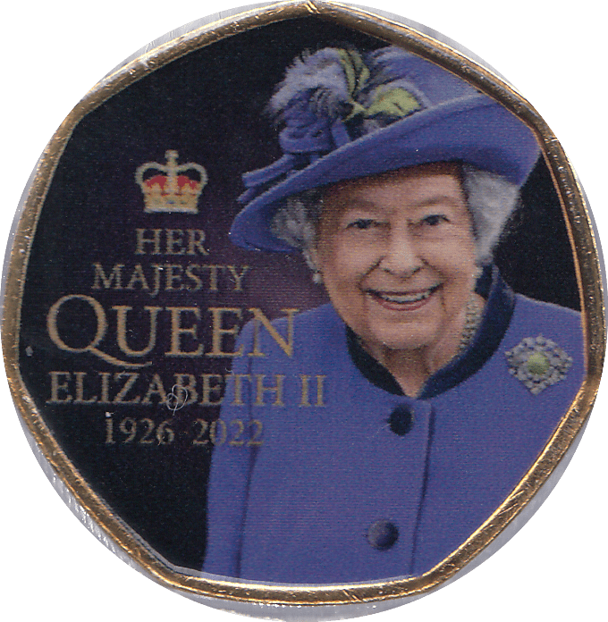 2020 50P SHAPED MEDALLION HER MAJESTY ELIZABETH II 1926 - 2022 - WORLD COINS - Cambridgeshire Coins