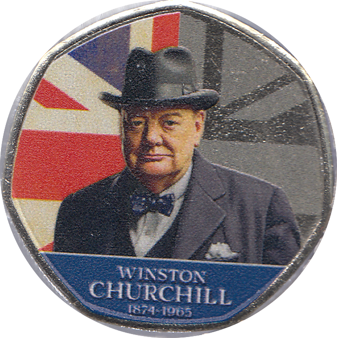 2020 50P SHAPED MEDALLION WINSTON CHURCHILL 1874 - 1965 - WORLD COINS - Cambridgeshire Coins