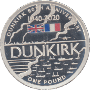 2020 80TH ANNIVERSARY DUNKIRK £1 SILVER PROOF - WORLD COINS - Cambridgeshire Coins