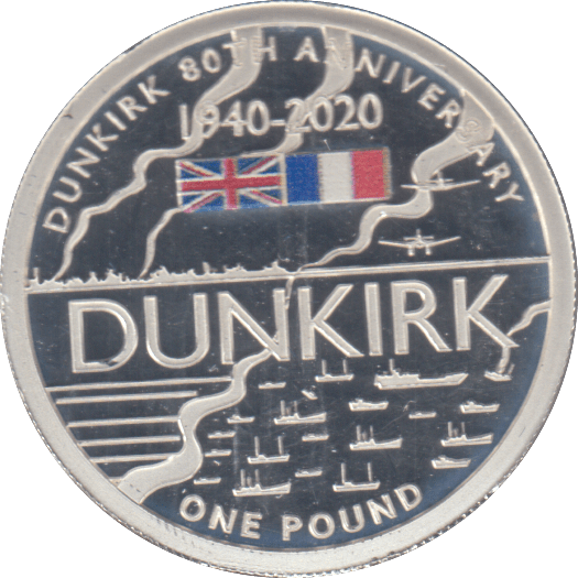 2020 80TH ANNIVERSARY DUNKIRK £1 SILVER PROOF - WORLD COINS - Cambridgeshire Coins