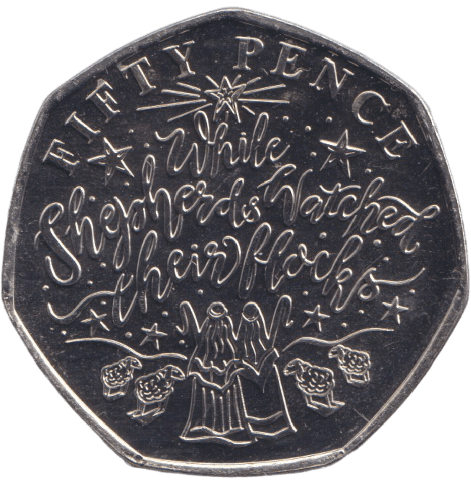2020 BAILIWICK OF GUERNSEY WHILE SHEPHERDS WATCHED THEIR FLOCKS 50P BU - 50P REGIONAL ISSUE - Cambridgeshire Coins