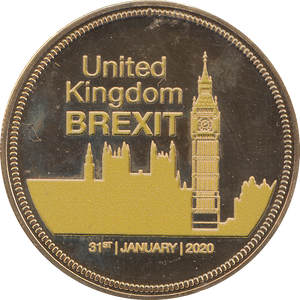 2020 BREXIT 24CT GOLD PLATED COMMEMORATIVE COIN - Cambridgeshire Coins
