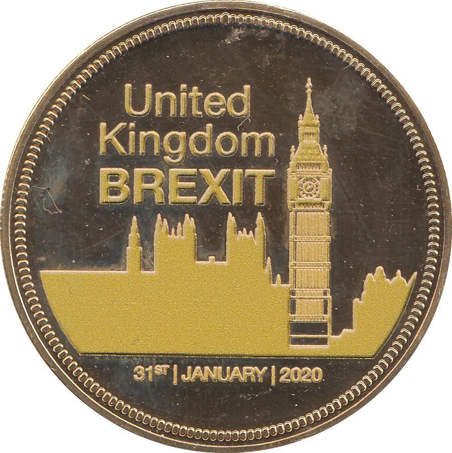 2020 BREXIT 24CT GOLD PLATED COMMEMORATIVE COIN - Cambridgeshire Coins