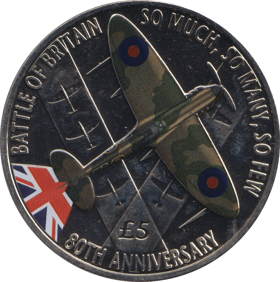 2020 BRILLIANT UNCIRCULATED £5 BATTLE OF BRITAIN BAILIWICK OF GUERNSEY - WORLD COINS - Cambridgeshire Coins